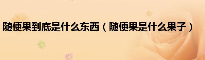 随便果到底是什么东西（随便果是什么果子）