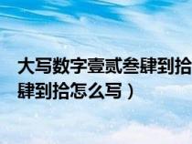 大写数字壹贰叁肆到拾怎么写百千万草书（大写数字壹贰叁肆到拾怎么写）