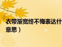 衣带渐宽终不悔表达什么（衣带渐宽终不悔为伊消得人憔悴意思）