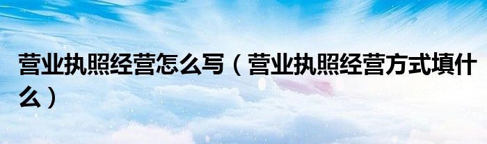 营业执照经营怎么写（营业执照经营方式填什么）