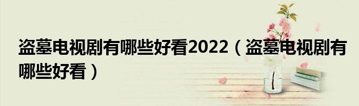 盗墓电视剧有哪些好看2022（盗墓电视剧有哪些好看）