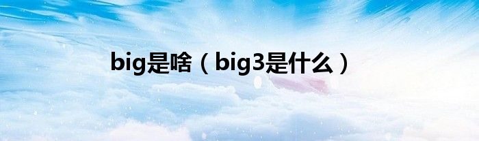 big是啥（big3是什么）