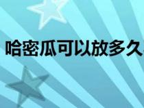 哈密瓜可以放多久不坏（哈密瓜可以放多久）