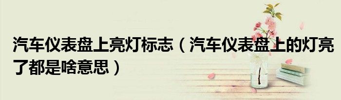 汽车仪表盘上亮灯标志（汽车仪表盘上的灯亮了都是啥意思）