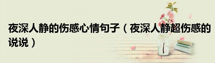 夜深人静的伤感心情句子（夜深人静超伤感的说说）
