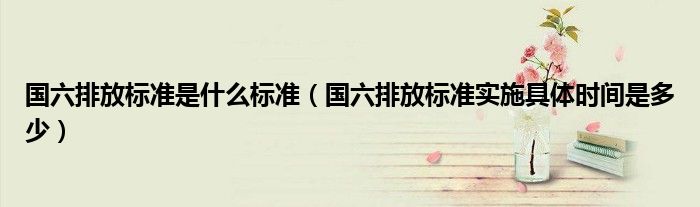 国六排放标准是什么标准（国六排放标准实施具体时间是多少）