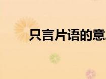 只言片语的意思（千言万语的意思）