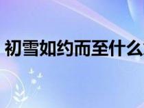 初雪如约而至什么意思（如约而至什么意思）