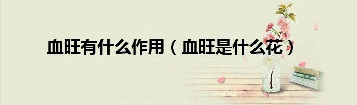 血旺有什么作用（血旺是什么花）