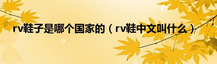 rv鞋子是哪个国家的（rv鞋中文叫什么）
