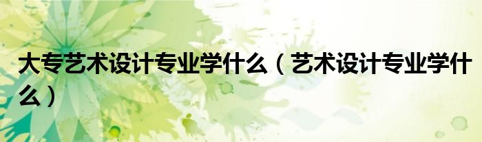 大专艺术设计专业学什么（艺术设计专业学什么）