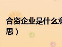 合资企业是什么意思英文（合资企业是什么意思）