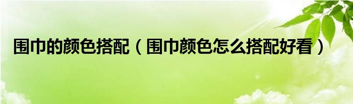 围巾的颜色搭配（围巾颜色怎么搭配好看）