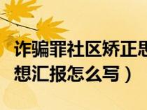 诈骗罪社区矫正思想汇报怎么写（社区矫正思想汇报怎么写）
