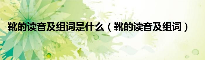 靴的读音及组词是什么（靴的读音及组词）