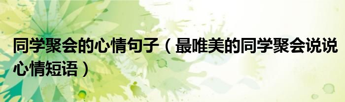 同学聚会的心情句子（最唯美的同学聚会说说心情短语）