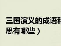 三国演义的成语和意思（三国演义的成语及意思有哪些）