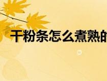 干粉条怎么煮熟的快（干粉条煮多久能熟）