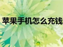 苹果手机怎么充钱游戏（苹果手机怎么充钱）