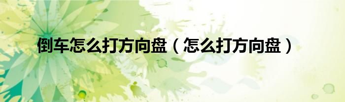 倒车怎么打方向盘（怎么打方向盘）
