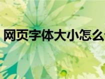 网页字体大小怎么设置（网页字体大小设置）