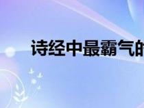 诗经中最霸气的名字（最霸气的名字）