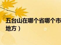 五台山在哪个省哪个市哪个县（五台山在哪个省哪个市什么地方）