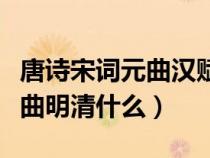 唐诗宋词元曲汉赋楚辞怎么排序（唐诗宋词元曲明清什么）