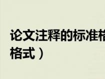 论文注释的标准格式怎么加（论文注释的标准格式）