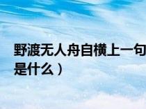 野渡无人舟自横上一句是什么意思（野渡无人舟自横上一句是什么）