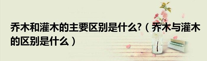 乔木和灌木的主要区别是什么?（乔木与灌木的区别是什么）