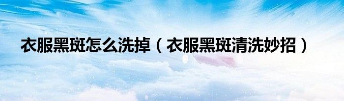 衣服黑斑怎么洗掉（衣服黑斑清洗妙招）