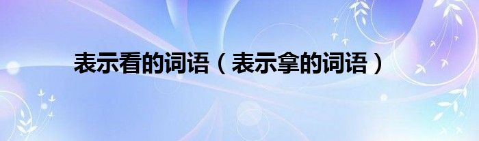 表示看的词语（表示拿的词语）
