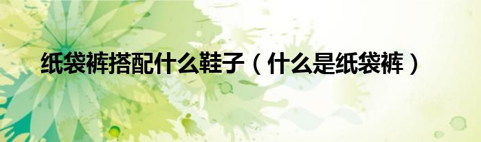 纸袋裤搭配什么鞋子（什么是纸袋裤）