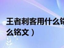 王者刺客用什么铭文（王者荣耀刺客一般带什么铭文）