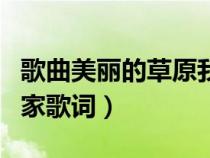 歌曲美丽的草原我的家歌词（美丽的草原我的家歌词）