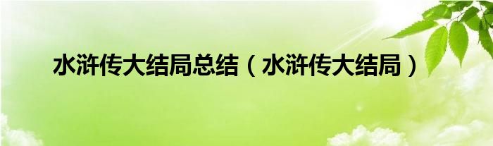 水浒传大结局总结（水浒传大结局）