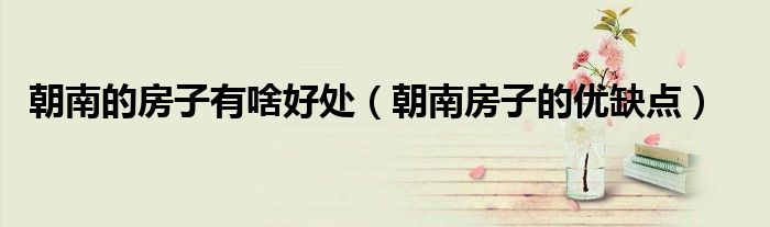朝南的房子有啥好处（朝南房子的优缺点）