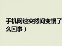 手机网速突然间变慢了怎么办（手机网速突然变得很慢是怎么回事）