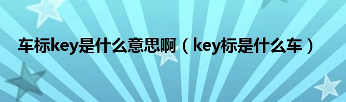 车标key是什么意思啊（key标是什么车）