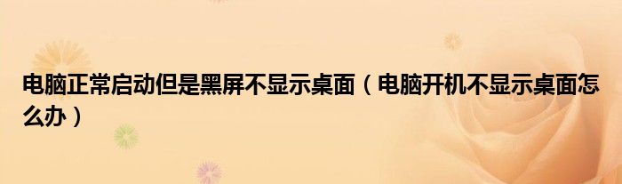 电脑正常启动但是黑屏不显示桌面（电脑开机不显示桌面怎么办）
