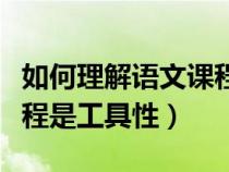 如何理解语文课程的工具性（如何理解语文课程是工具性）