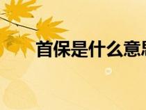 首保是什么意思?（首保是什么意思）