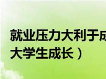 就业压力大利于成才（就业压力大是否有利于大学生成长）