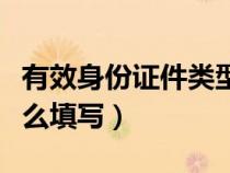 有效身份证件类型怎么填写（身份证件类型怎么填写）