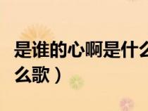 是谁的心啊是什么歌的歌词（是谁的心啊是什么歌）