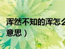 浑然不知的浑怎么写（浑然不知中的混是什么意思）