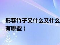 形容竹子又什么又什么的词语有哪些(又什么又什么的词语有哪些) 形容竹子又什么又什么的词语有哪些(又什么又什么的词语有哪些)
