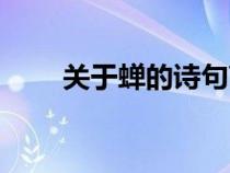 关于蝉的诗句高中（关于蝉的诗句）
