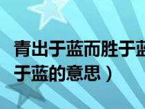 青出于蓝而胜于蓝的意思是啥（青出于蓝而胜于蓝的意思）